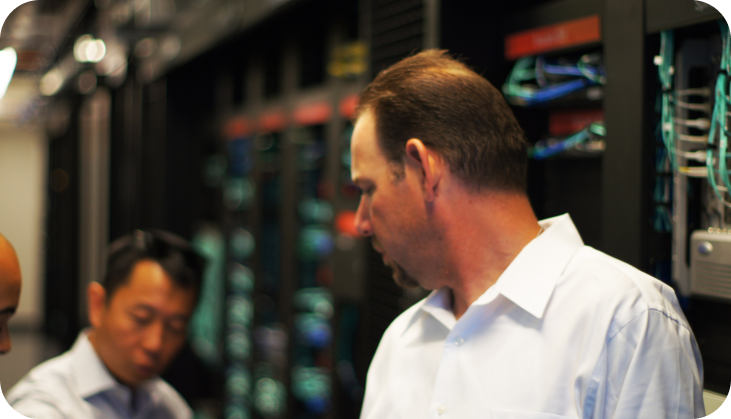 Wave2Wave.io Team Working in Data Center