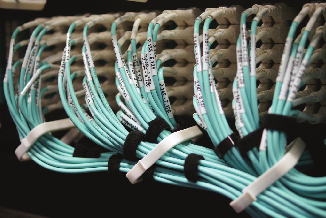 Close-up of cable identification label