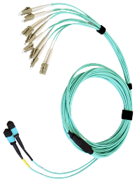 MPO to LC breakout cable assembly